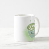 Tasse Cœur de Latte Matcha Sourire (Devant droit)