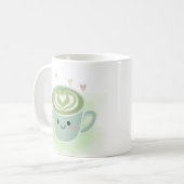 Tasse Cœur de Latte Matcha Sourire (Devant gauche)