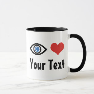 Tasse Cœur d'Œil Personnalisé (Je T'Aime)