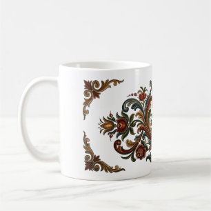 Tasse Cœur Rosemaling Patrimoine Nordique - Une Go