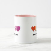 Tasse coeurs de fierté lesbienne (Centre)