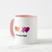 Tasse coeurs de fierté lesbienne (Devant gauche)