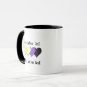 Tasse coeurs de fierté non-binaire (Devant gauche)
