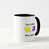 Tasse coeurs de fierté non-binaire (Devant droit)