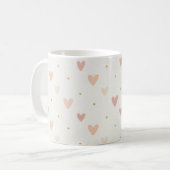 Tasse Cœurs Roses Minimalistes (Devant gauche)