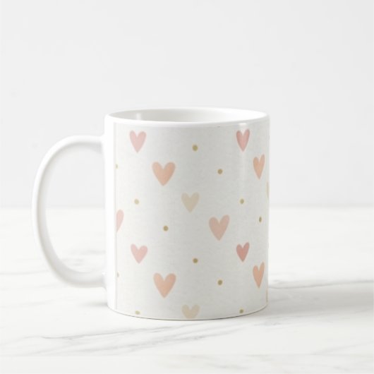 Tasse Cœurs Roses Minimalistes (Gauche)