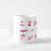 Tasse Collage Autocollant Fille Mignonne (Devant gauche)