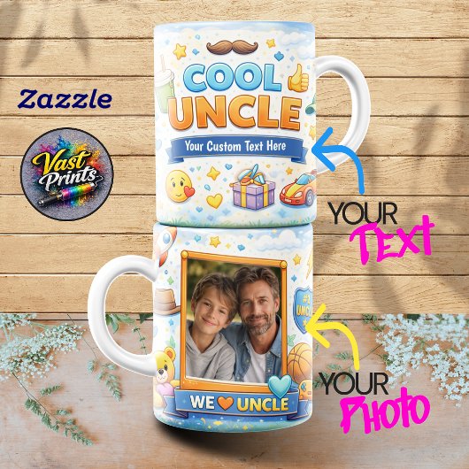Tasse Collage Photo de Célébration de l'Oncle Heur