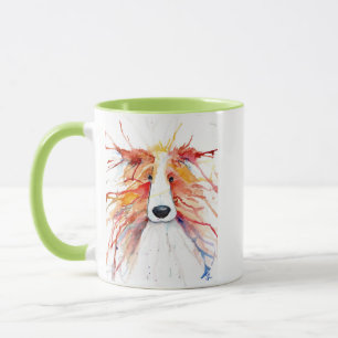 Tasse collie raugh rouge fantaisiste