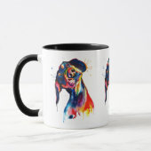 Tasse colorée à l'aquarelle teckel (Gauche)
