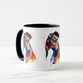 Tasse colorée à l'aquarelle teckel (Devant gauche)
