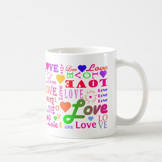 Tasse colorée d'amour d'amour d'amour d'amour (Droite)