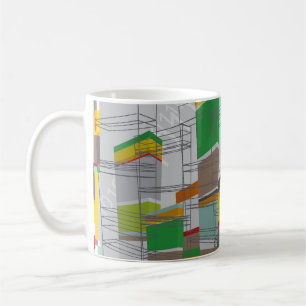 tasse colorée de blocs constitutifs d'art de