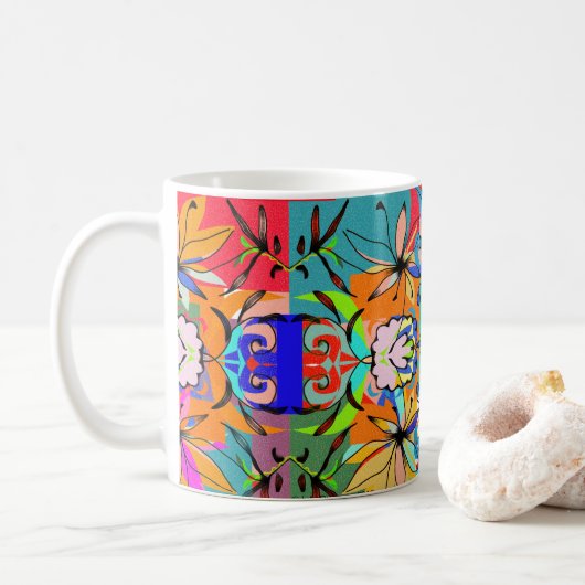 Tasse colorée de bonheur (Avec donut)
