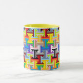 Tasse colorée de motif de pixel (Centre)