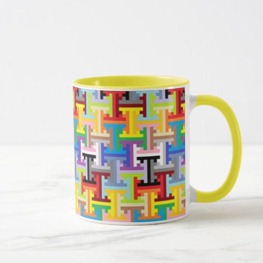 Tasse colorée de motif de pixel (Droite)