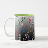 Tasse colorée de notes musicales (Gauche)