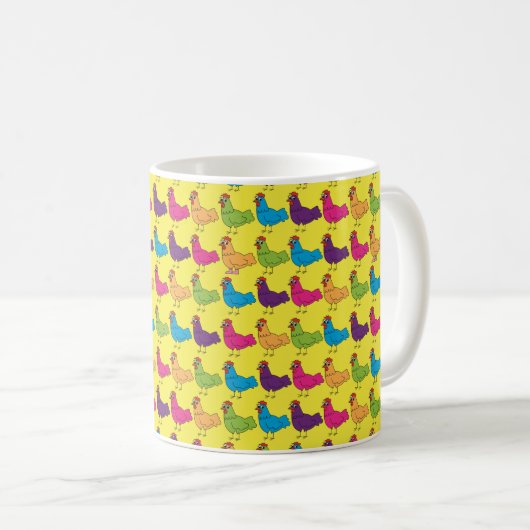 Tasse colorée de poulets (Devant droit)