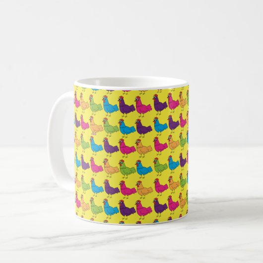 Tasse colorée de poulets (Devant gauche)