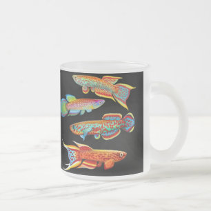 Tasse colorée en verre givré de Killifish