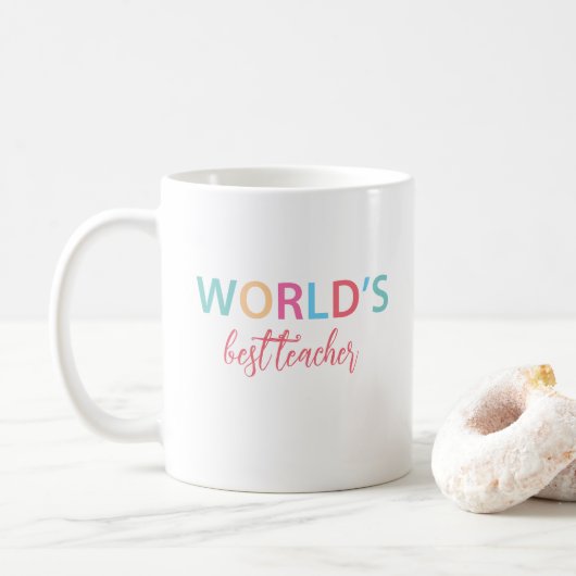 Tasse colorée Meilleur Professeur du Monde (Avec donut)