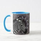 Tasse combinée bleu-clair d'art de zèbre (Gauche)
