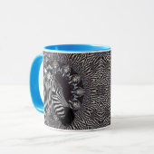 Tasse combinée bleu-clair d'art de zèbre (Devant gauche)