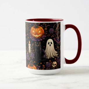 Tasse combinée citrouille et fantôme pour une nuit