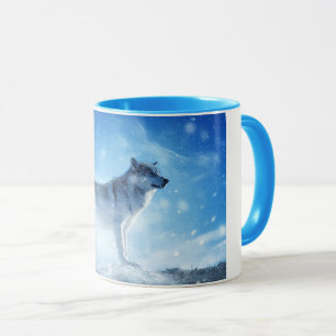 Tasse combinée de loup bleu de neige