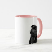 Tasse combinée de rose mignon noir de carlin (Devant droit)