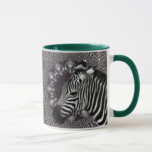 Tasse combinée de vert d'art de zèbre (Droite)