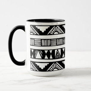 Tasse combinée d'impression tribal noir et blanc