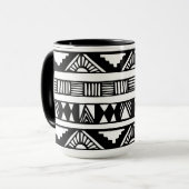 Tasse combinée d'impression tribal noir et blanc (Devant gauche)