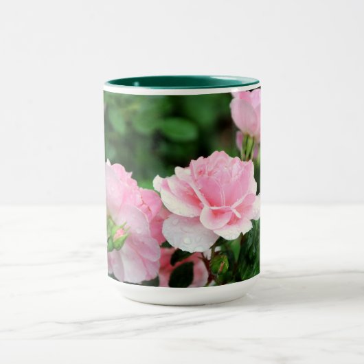 Tasse combinée faite sur commande de roses roses (Centre)