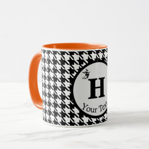 Tasse Combinée Monogramme Houndstooth Halloween 11
