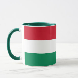 Tasse combinée noire avec le drapeau de la Hongrie