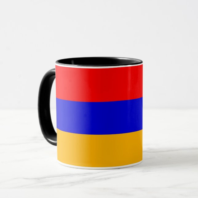Tasse combinée noire avec le drapeau de l'Arménie (Devant gauche)
