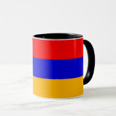 Tasse combinée noire avec le drapeau de l'Arménie (Devant droit)