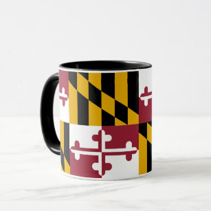 Tasse combinée noire avec le drapeau du Maryland,