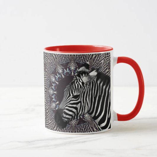Tasse combinée rouge d'art de zèbre (Droite)