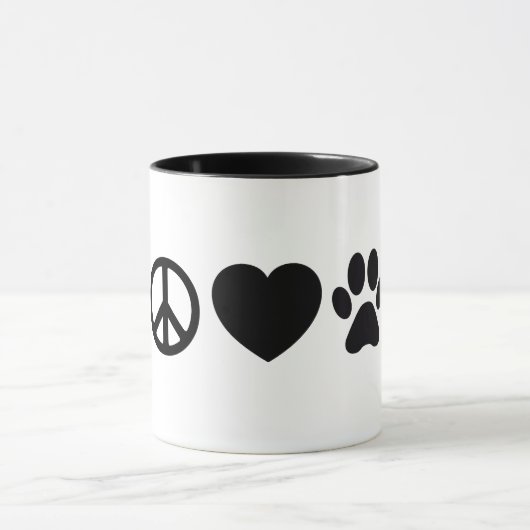 Tasse combo 11 oz Paix, Amour & Chiens (Centre)