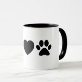Tasse combo 11 oz Paix, Amour & Chiens (Devant droit)