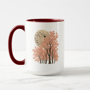 Tasse Combo Arbres Cerisiers Fleuris au Clair de L