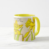 Tasse combo au design de la jonquille jaune ! (Devant droit)
