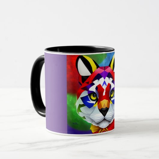 Tasse combo centre violet et noir Alexander's Cat (Devant gauche)