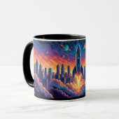 Tasse Combo Cité Futuriste Rocket Launch Sci-Fi Co (Devant gauche)