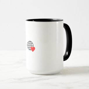 Tasse Combo   Cœur Globe   Tasse Cadeau Élégant