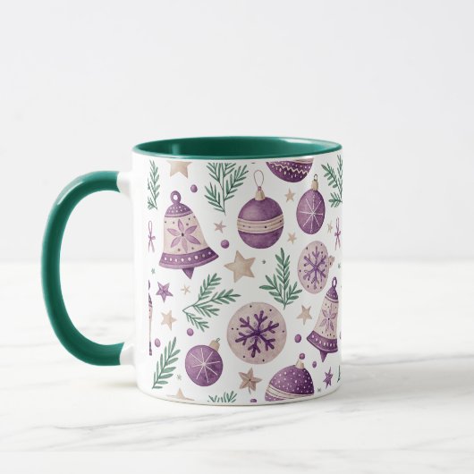 Tasse Combo – Création festive violet fantaisiste (Gauche)
