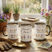 Tasse Combo Fleurs de Naissance & Noms de Grand-pè