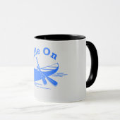 Tasse combo gris clair/bleu - Design Paddle On (Devant droit)